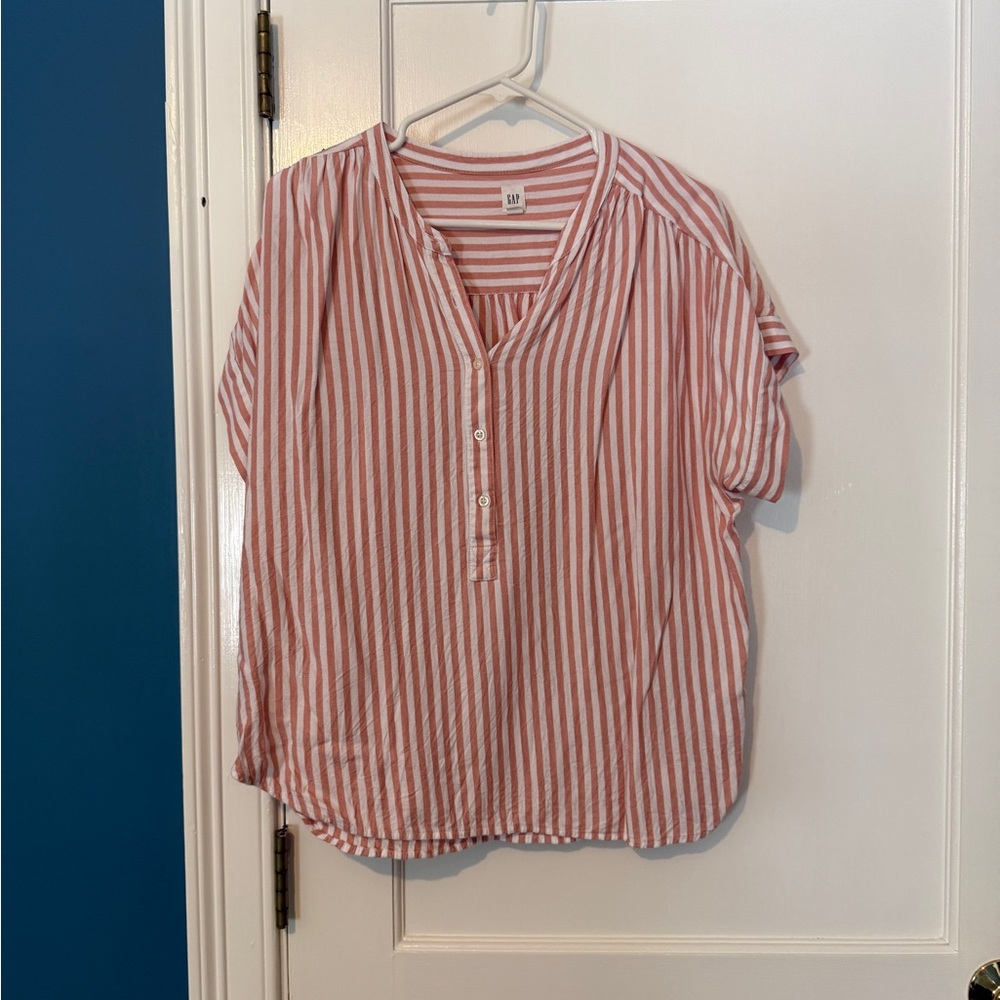GAP Pink Striped Blouse